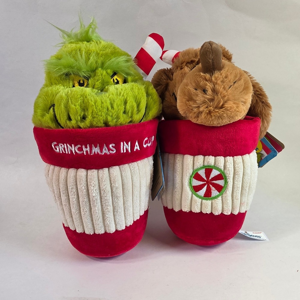 Dr. Seuss‎ Aurora Plush Grinch Max Grinchmas In A Cup Holiday Set Green Red 9"
